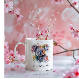 Koala Cuddles i Färg, anpassningsbar Kaffemugg