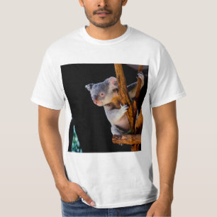 Koala Cute i Träd Grått T Shirt