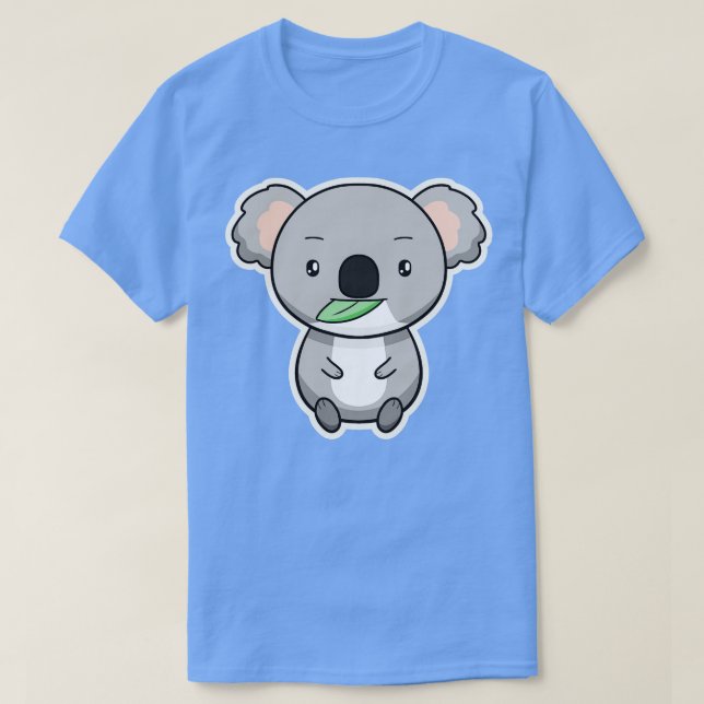 Koala Cute Kawaii Teckning Australien Älskare T Shirt (Design framsida)