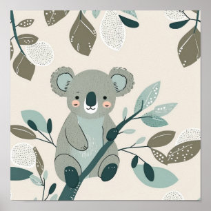 Koala Cuteness Nursery Poster