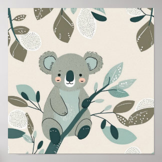 Koala Cuteness Nursery Poster