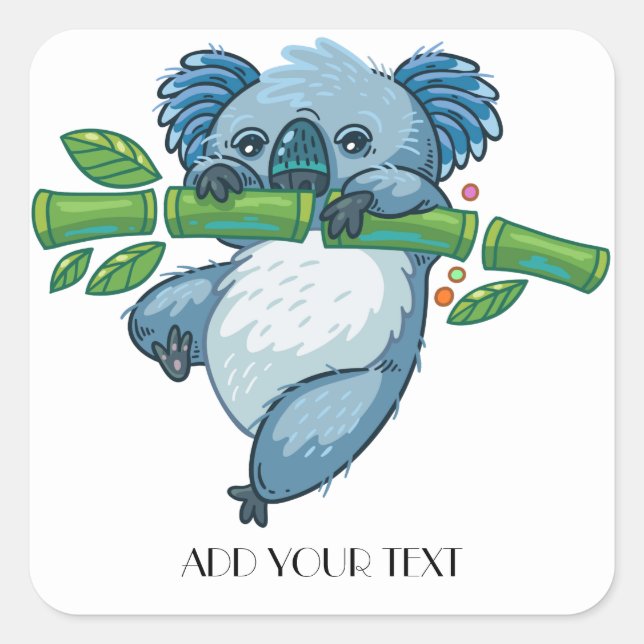 Koala Cuties Fyrkantigt Klistermärke (Framsida)