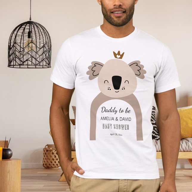 Koala Daddy To Be Neutral Baby Shower Shirt T Shirt (Skapare uppladdad)