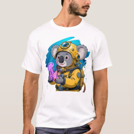 Koala Djuphavsdykare Söt Tecknad Exploratör T Shirt