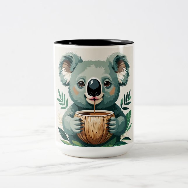 Koala Drinks Coffee Mugg (Center)