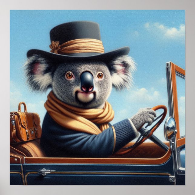 Koala Driving Poster (Framsidan)