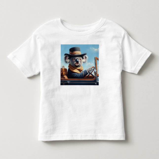 Koala Driving T Shirt (Framsida)