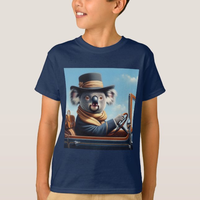 Koala Driving T Shirt (Framsida)