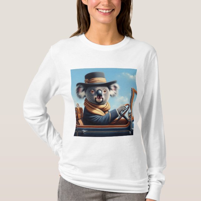 Koala Driving T Shirt (Framsida)