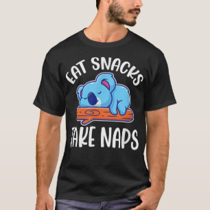 Koala Eat Snacks tar Naps Sleeping Koala Bear Kaw T Shirt
