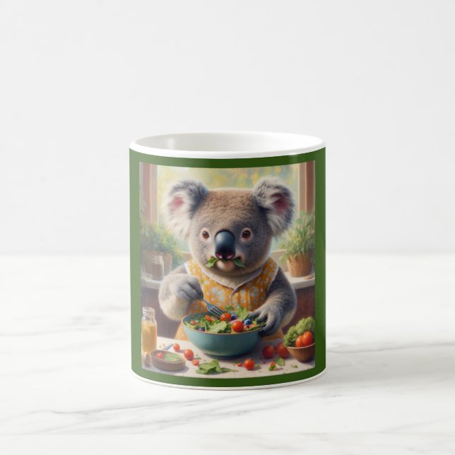 Koala Eating Salad Kaffemugg (Center)