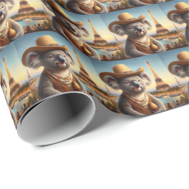 Koala Eiffel Torn Presentpapper (Rullad Hörn)
