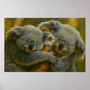 Koala Embrace - Tender Wildlife Moment Poster