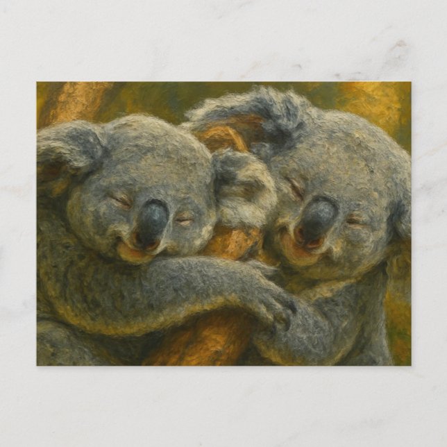 Koala Embrace - Tender Wildlife Moment Vykort (Framsida)