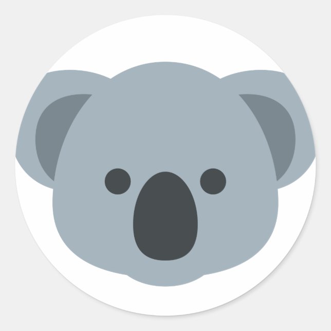 Koala emoji runt klistermärke (Framsida)