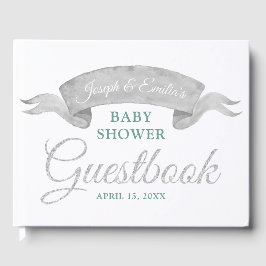 Koala & Eucalyptus Grått Baby Shower Guestbook Gästböcker
