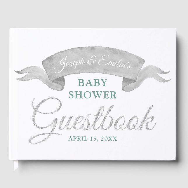 Koala & Eucalyptus Grått Baby Shower Guestbook Gästböcker (Framsida)