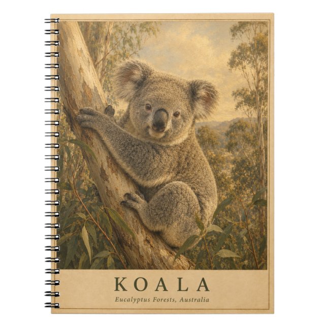 Koala Eucalyptus Skog VINTAGE Anteckningsbok (Framsidan)