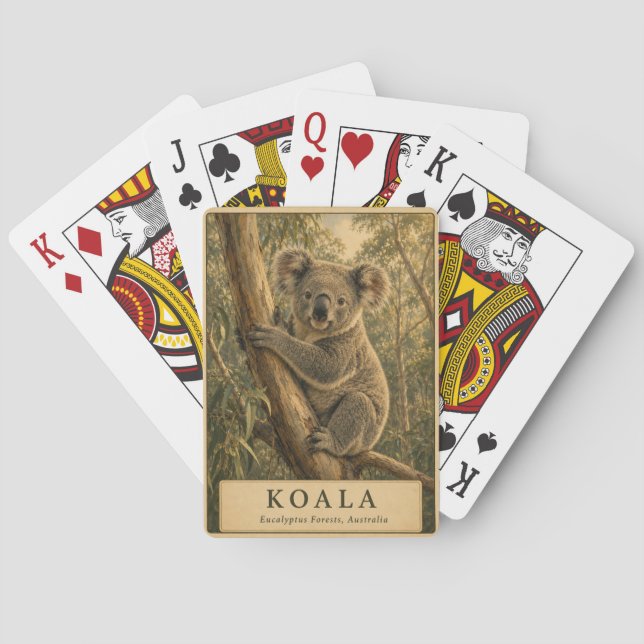 Koala Eucalyptus Skog VINTAGE Casinokort (Baksidan)