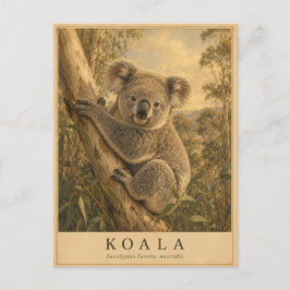 Koala Eucalyptus Skog VINTAGE Vykort