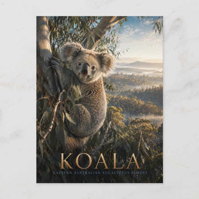 Koala Eukalyptusskog DJUR Vykort (Framsida)
