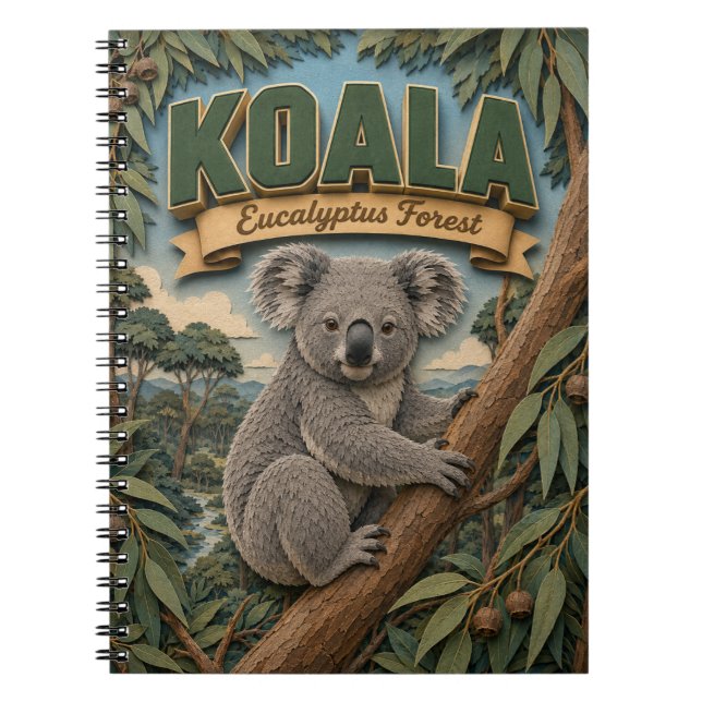 Koala Eukalyptusskog POPCUT Anteckningsbok (Framsidan)