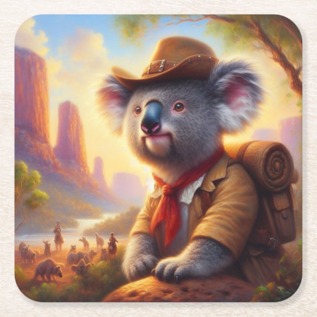 Koala Explorer Underlägg Papper Kvadrat (Framsidan)
