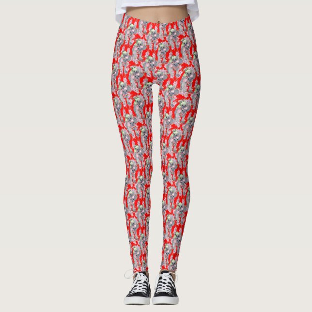 Koala Family Red jul Leggings (Framsida)