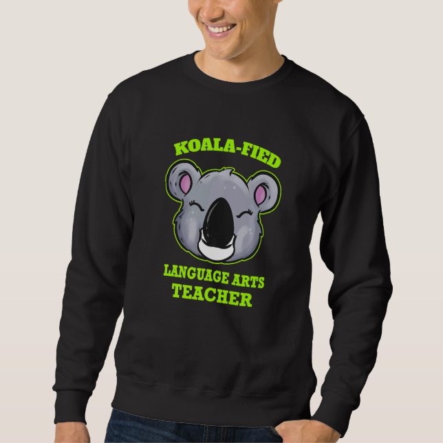 Koala Fied Language Arts Teacher Lång Ärmad Tröja (Framsida)