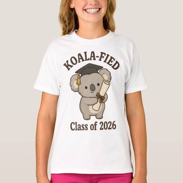 Koala-fierad Klass 2026 Söt Koala-avgång T Shirt (Framsida)