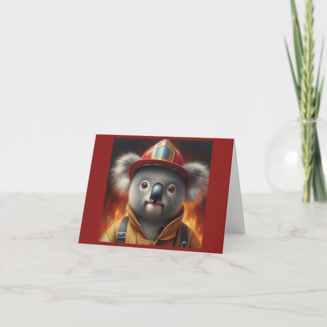 Koala Firefighter Kort (Framsida)