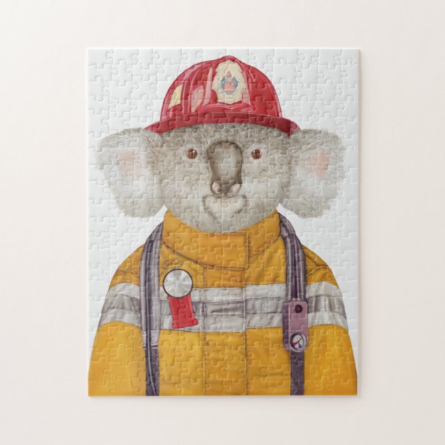 Koala Firefighter-målning Pussel (Vertikal)