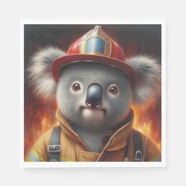 Koala Firefighter Pappersservett (Framsidan)