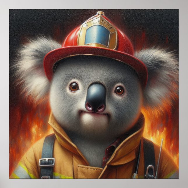 Koala Firefighter Poster (Framsidan)