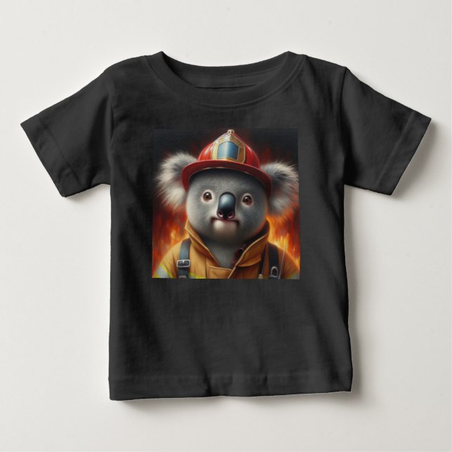 Koala Firefighter T Shirt (Framsida)