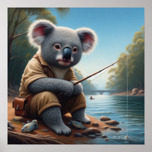 Koala Fishing Poster (Framsidan)