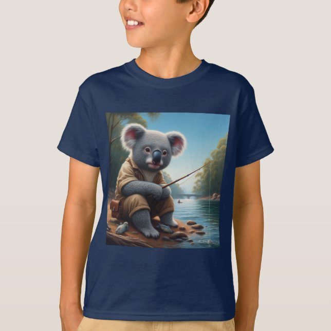 Koala Fishing T Shirt (Framsida)