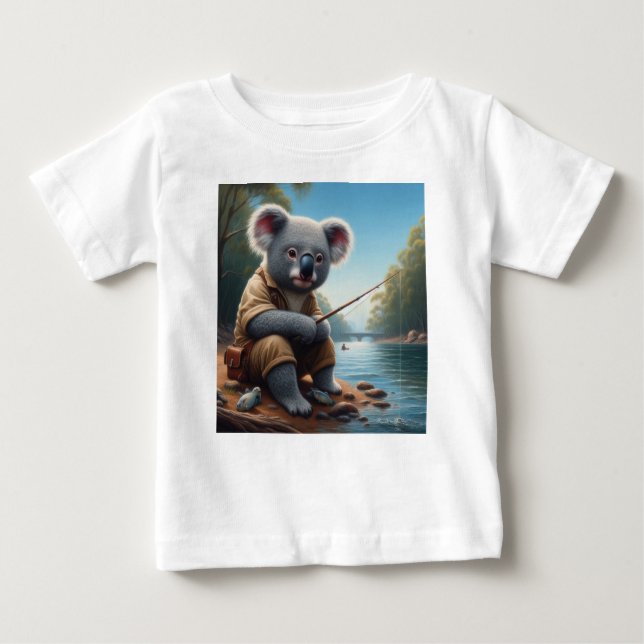Koala Fishing T Shirt (Framsida)