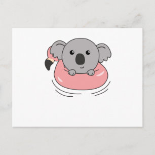 Koala Flamingo Simma Ringar Summer Animals Vykort