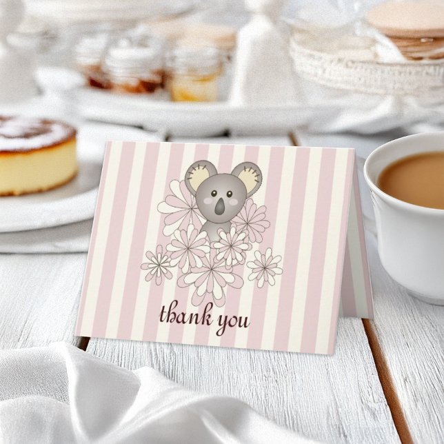 Koala Flicka Födelsedag / Baby Shower Tacksamhetsk Tack Kort (Skapare uppladdad)