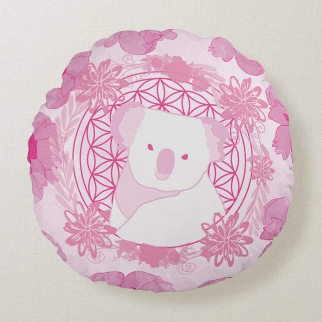 Koala Flower i livet Rund Kudde (Framsidan)