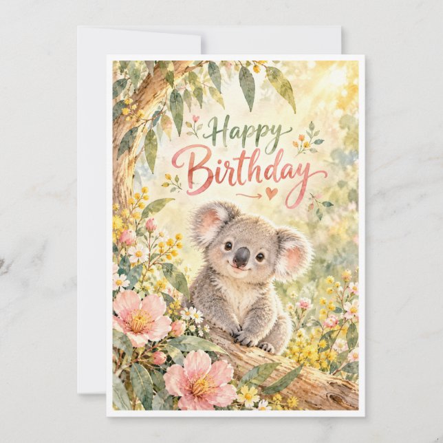 Koala födelsedagskort (Framsida)