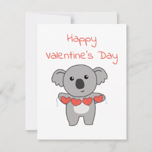 Koala för hjärtans dag, sötdjur med julkort