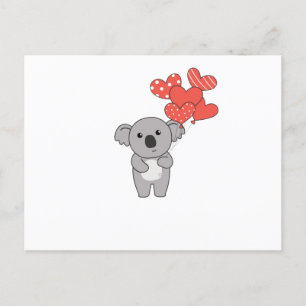 Koala för hjärtans dag, sötdjur med vykort