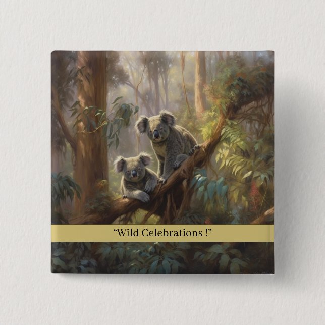 Koala Forest Dreams, anpassningsbar Knapp (Framsida)