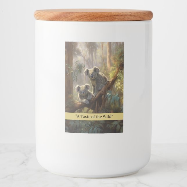 Koala Forest Dreams, anpassningsbar Mat Etikett (Framsida)