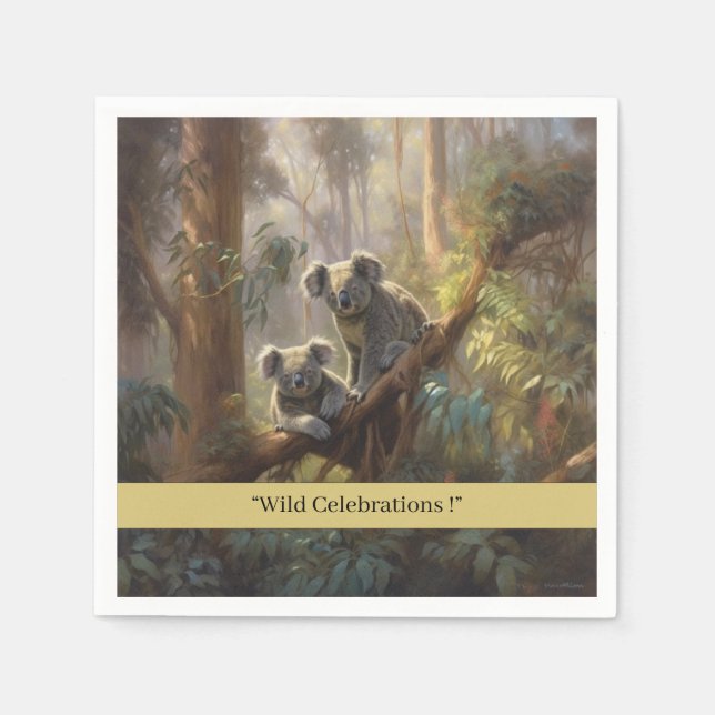 Koala Forest Dreams, anpassningsbar Pappersservett (Framsidan)