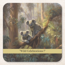 Koala Forest Dreams, anpassningsbar Underlägg Papper Kvadrat