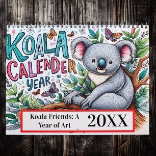 Koala Friends: A Year of Art 2025/2026 Calendar Kalender