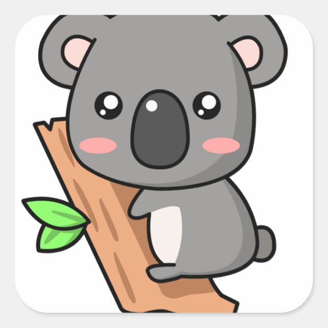 Koala-fyrkantiga klistermärken (Framsida)